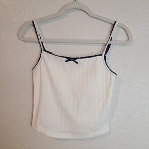 Nwt Grey Bandit White Tank with Navy Trim S